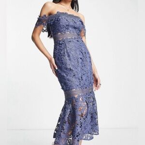 Asos design periwinkle lacy dress